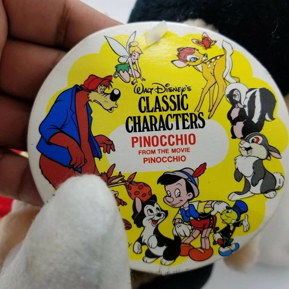Vintage‎ Walt Disney Pinocchio Plush Stuffed Toy Doll, Sitting 13